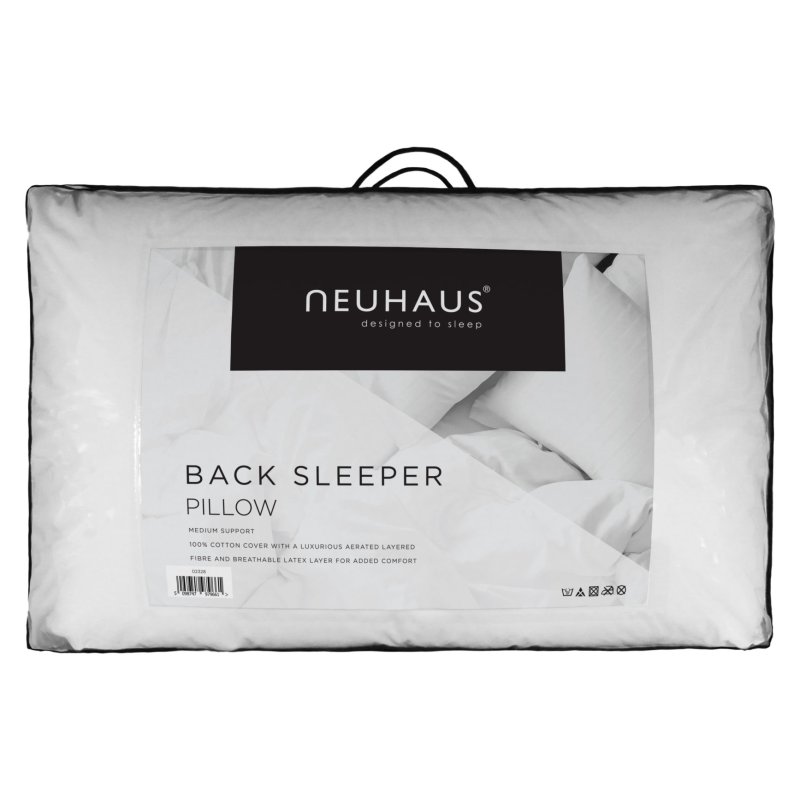 Neuhaus Back Sleeper Latex Pillow in packaging on a white background
