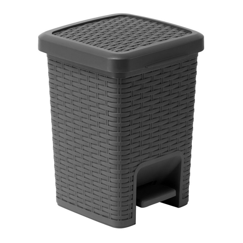 Addis Rattan Pedal Bin Charcoal