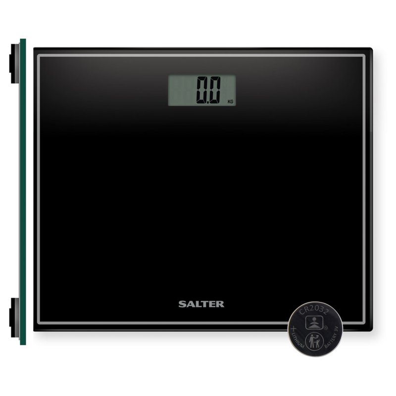 Salter Black Compact Glass Electronic Scale 9207