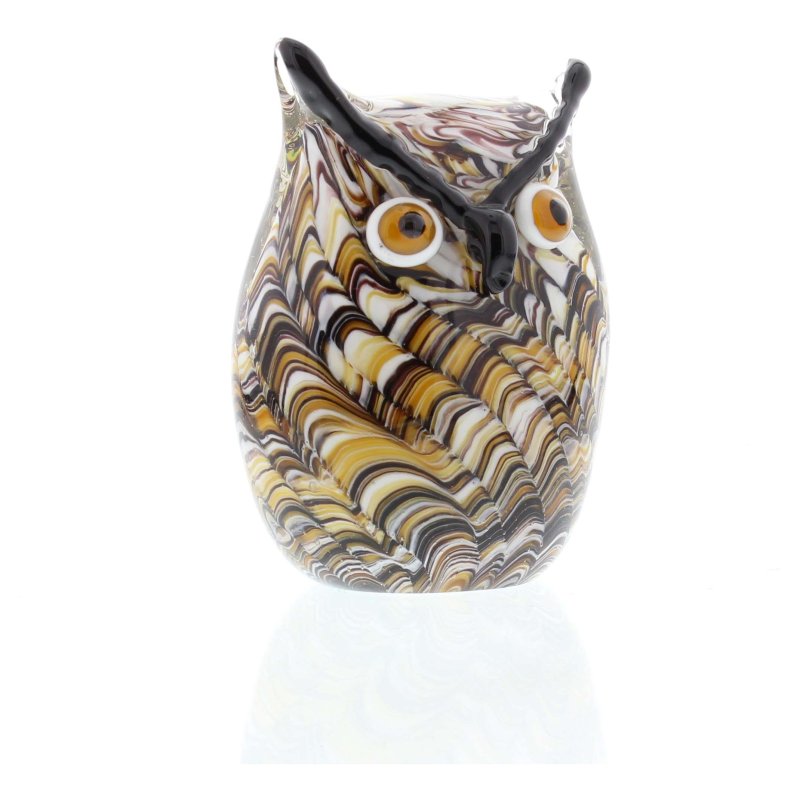 Sophia Objects D'Art Swirl Owl Glass Figurine on a white background