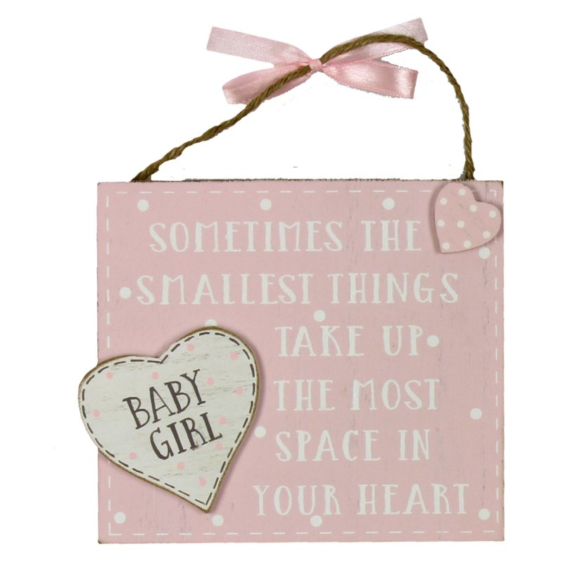 Celebrations The Littlest Things Pink Plaque on a white background