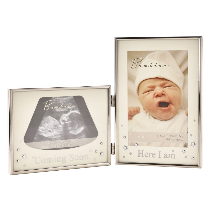 Bambino Silver Effect Double Scan Frame on a white background