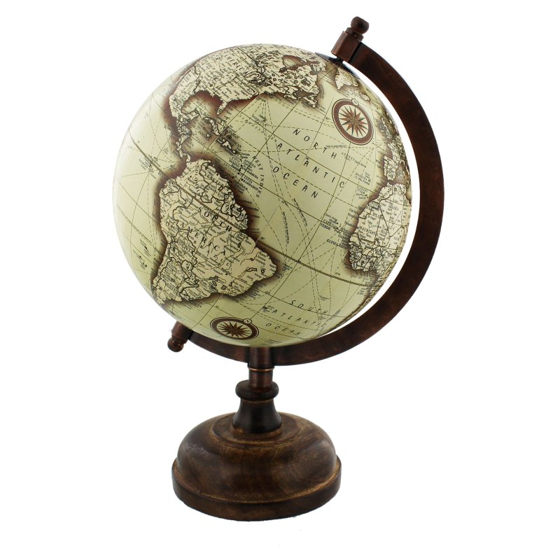 Harvey Makin Globe with Metal and Wooden Base on a white background
