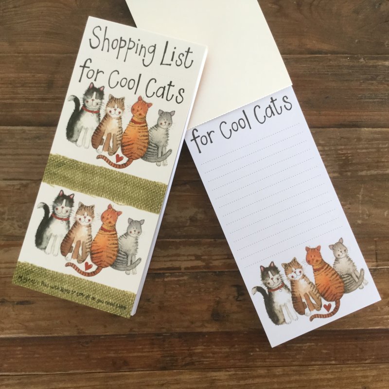 Alex Clark Cool Cats Magnetic To Do List opened on a wooden table