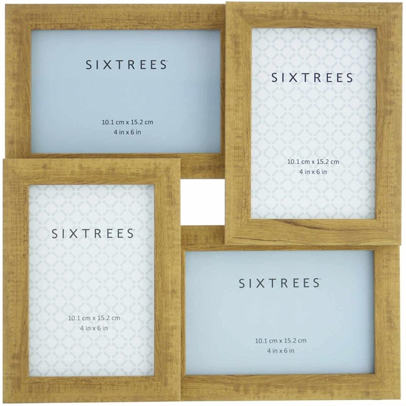 Sixtrees Twilight Oak Multi Aperture Photo Frame on a white background
