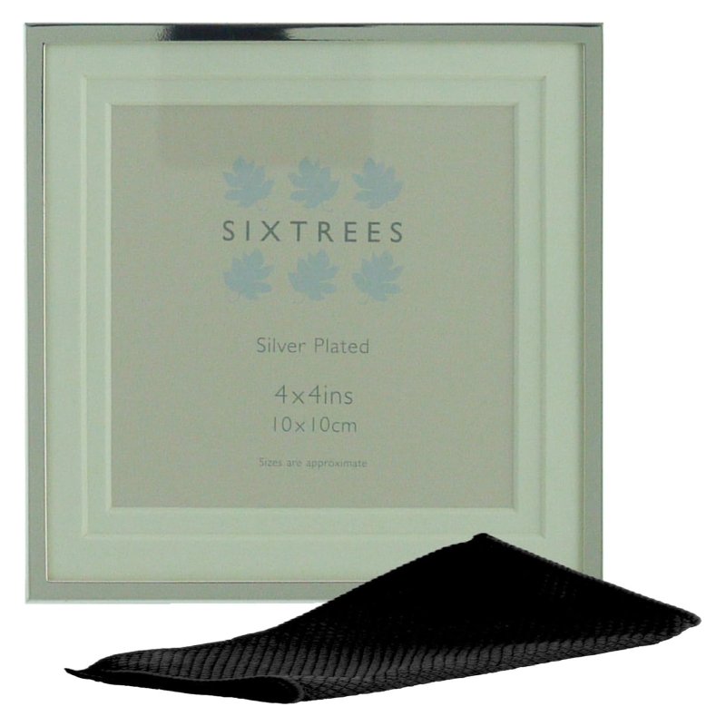 Sixtrees Park Lane Silver Plated Photo Frame With Soft White Mount 4x4