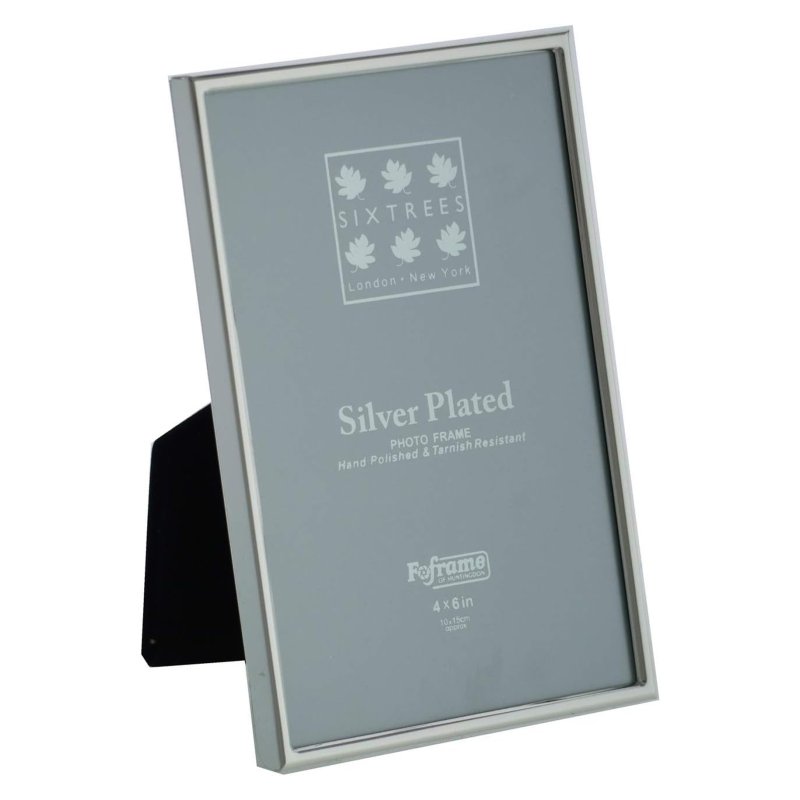 Sixtrees Cambridge Narrow Rim Silver Plated Photo Frame 4x6
