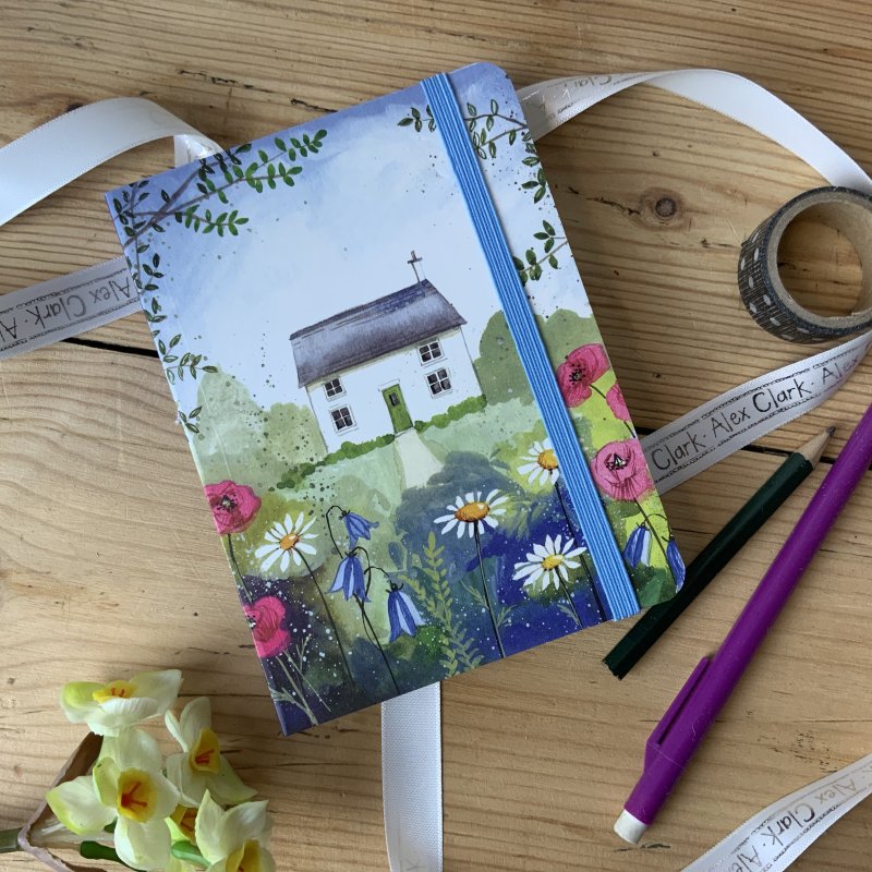 Alex Clark Summer Garden Chunky Notebook on a wooden table