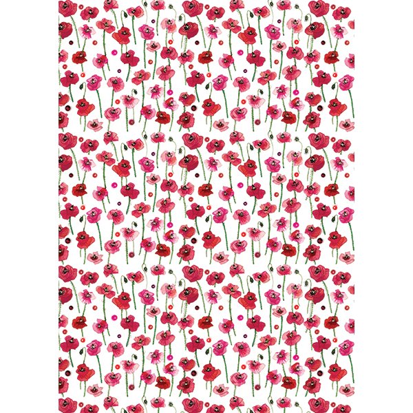 Alex Clark Poppies Bagged Gift Wrap with Tags