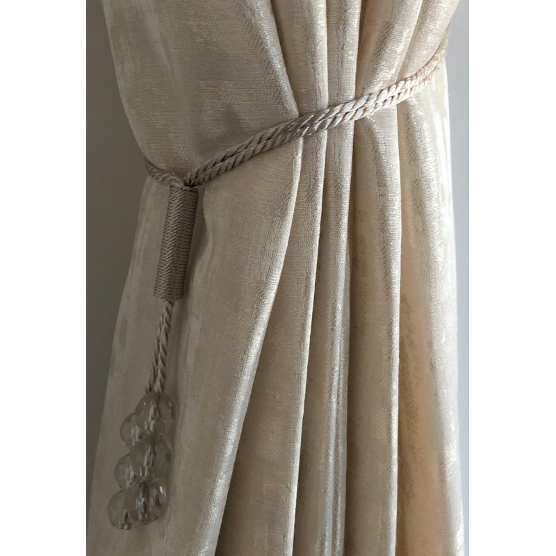 Tsar Cream Tiebacks being used to hold back a curtain
