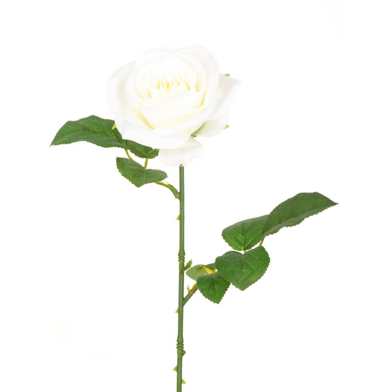 Floralsilk White Gemma Single Rose on a white background