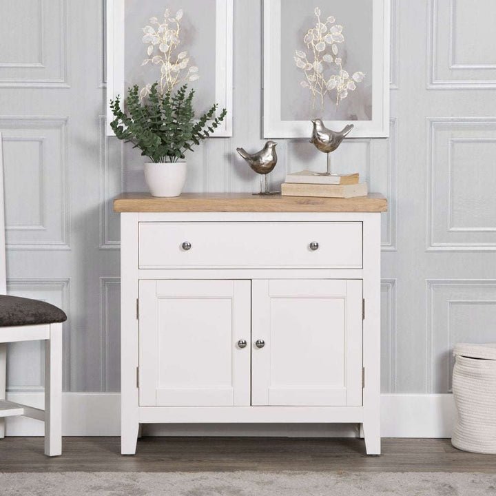 Derwent White Small Sideboard lifestyle image of the sideboard
