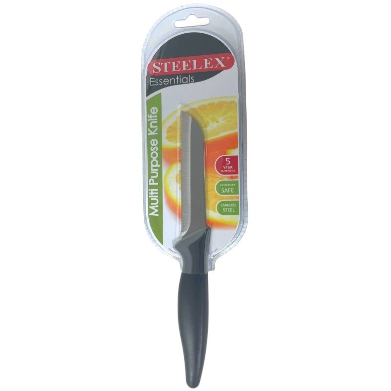 Steelex Essentials Multi Purpose Knife in its packaging on a white background