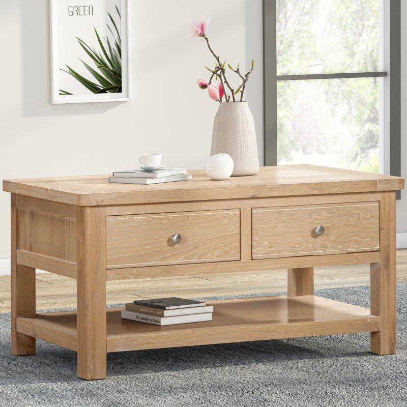 Silverdale Coffee Table with 2 Drawers lifestyle image