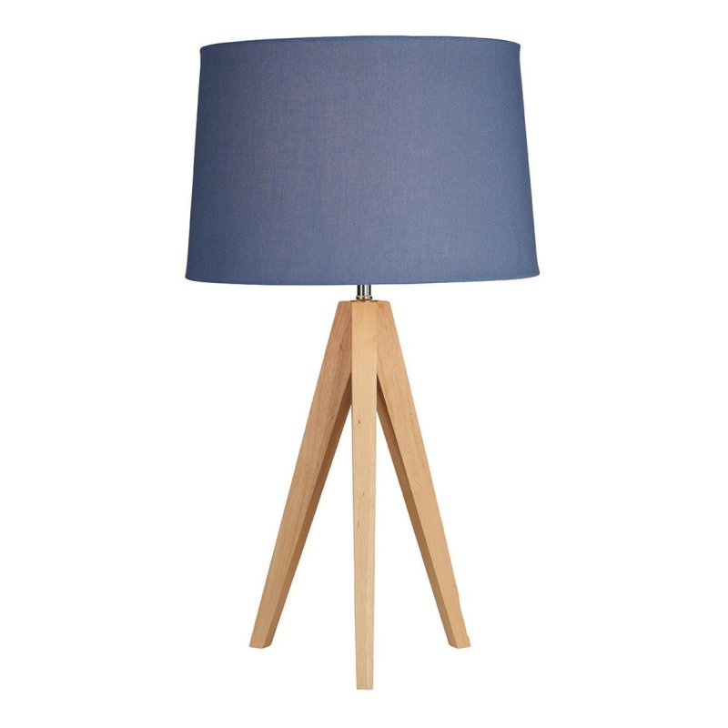 Wooden Tripod Lamp Denim