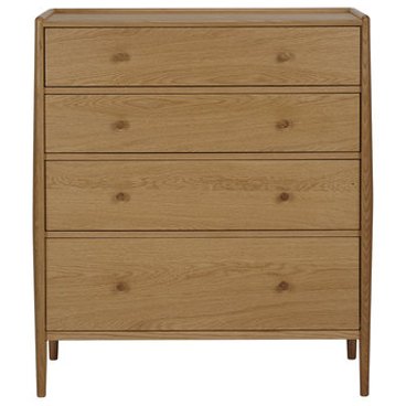 Ercol Winslow 4 Drawer Chest front view of the chest of drawers on a white background