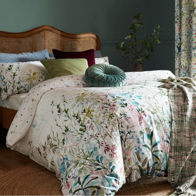 Laura Ashley Pointon Fields Duvet Cover Set lifestyle image of the bed