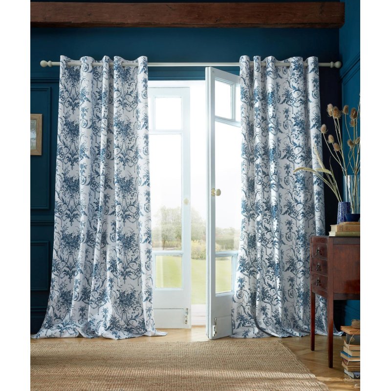 Laura Ashley Tuileries Midnight Ready Made Curtains lifestyle image of the curtains