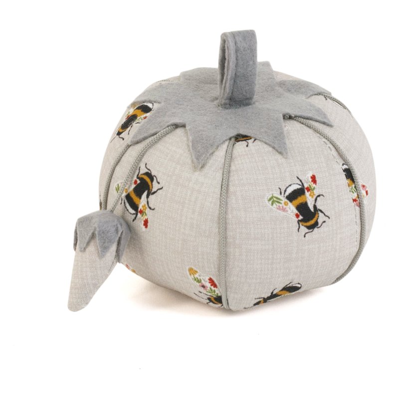 Beautiful Bees Tomato Pin Cushion image of the pin cushion on a white background