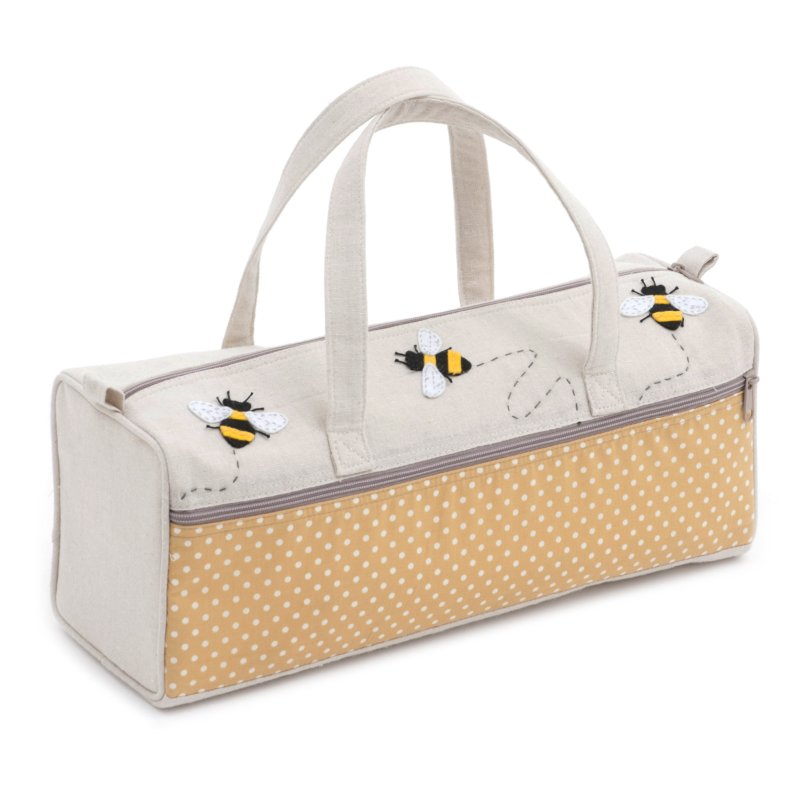 Applique Bee Knitting Bag image of the knitting bag on a white background