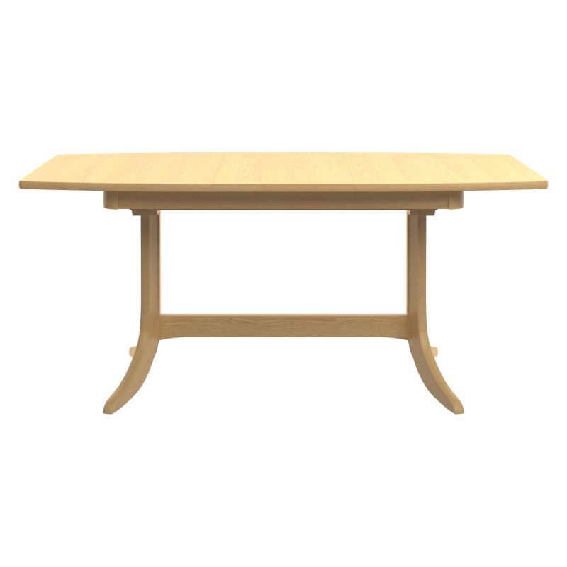 Warwick Oak Small Rectangle Pedestal Dining Table side view of the table on a white background