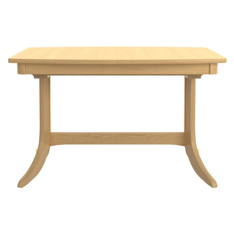 Warwick Oak Large Rectangle Pedestal Dining Table front view of the table on a white background