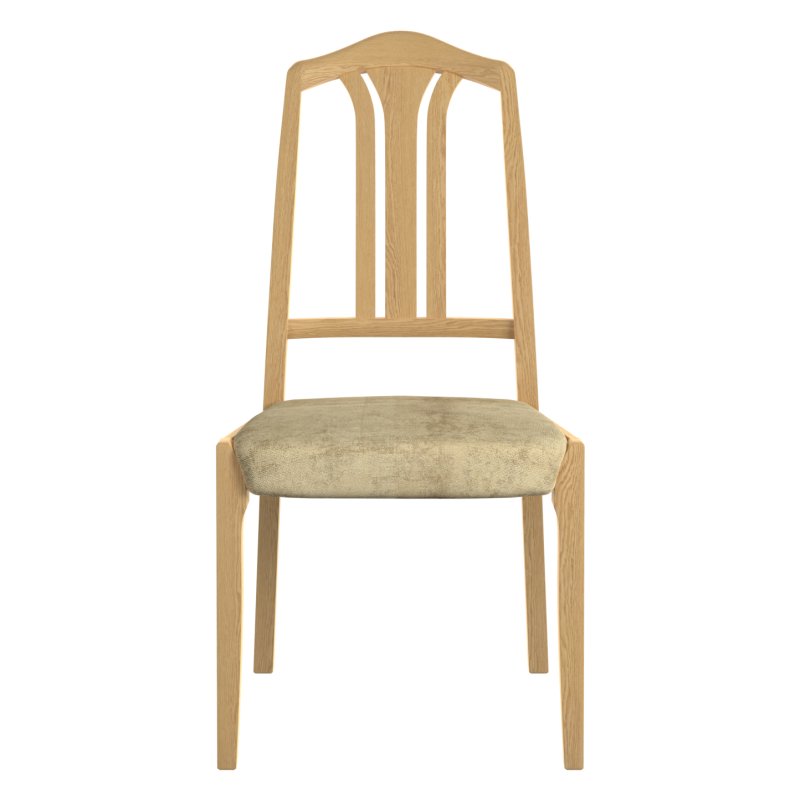 Warwick Oak Slat Back Dining Chair Pair front angle of the chair on a white background