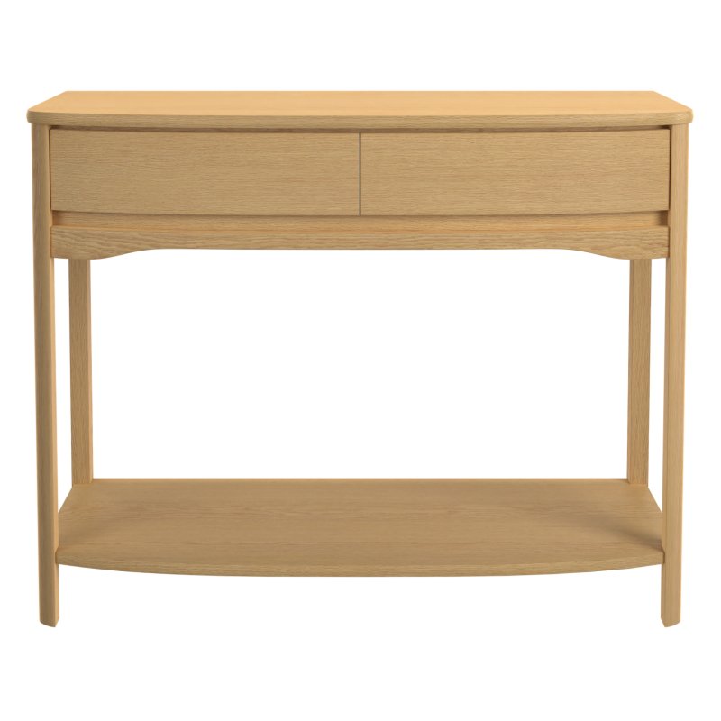 Warwick Oak Large Console Table front view of the console table on a white background