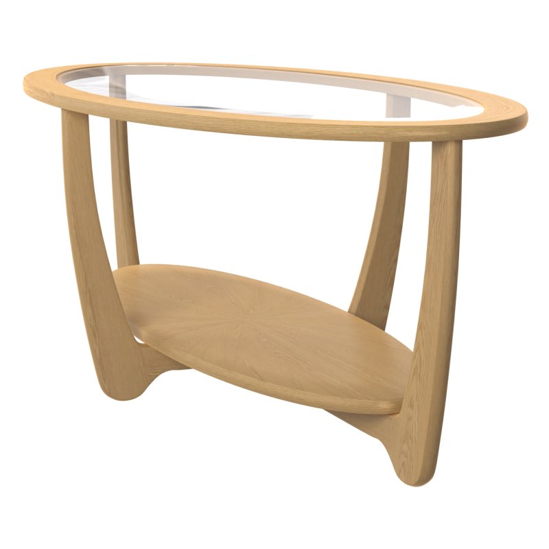Oak glass on sale coffee table