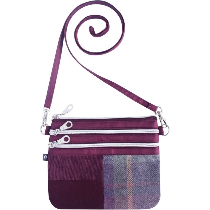 Earth Squared Gullane Tweed 3 Zip Pouch Bag image of the bag on a white background