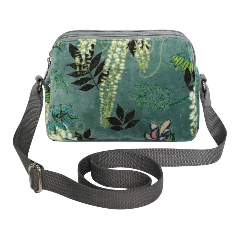 Earth Squared Jade Printed Velvet Anna Bag image of the bag on a white background