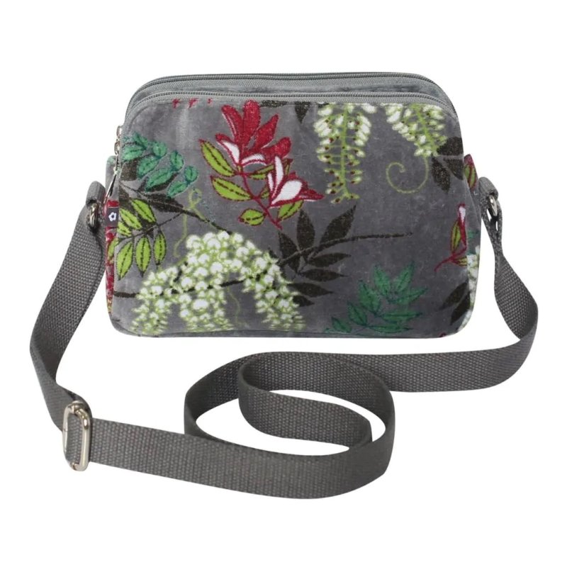 Earth Squared Grey Velvet Anna Bag Aldiss of Norfolk