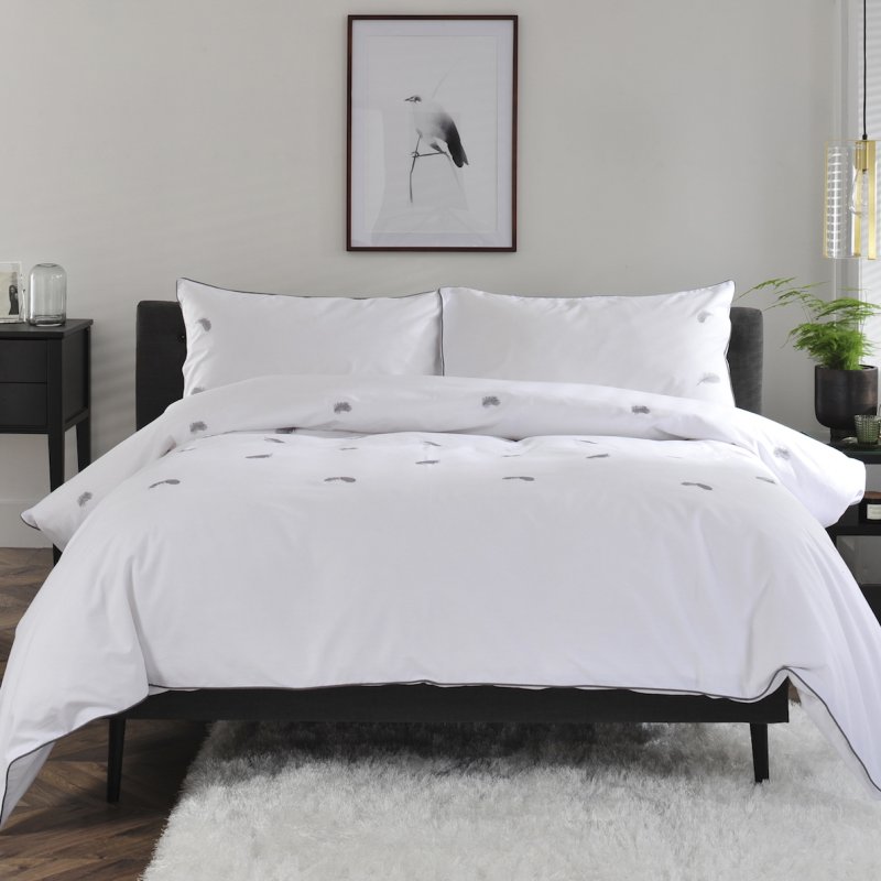 The Lyndon Company Feathers Duvet Cover Set front on lifestyle image of the bedding