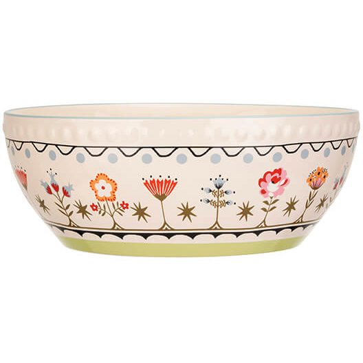 Cath Kidston Painted Table Ceramic Large 26cm Serving Bowl image of the bowl on a white background