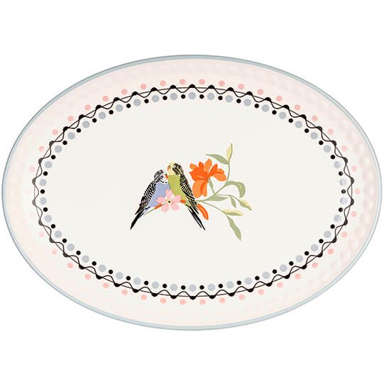 Cath Kidston Painted Table 36cm Ceramic Oval Plate image of the plate on a white background