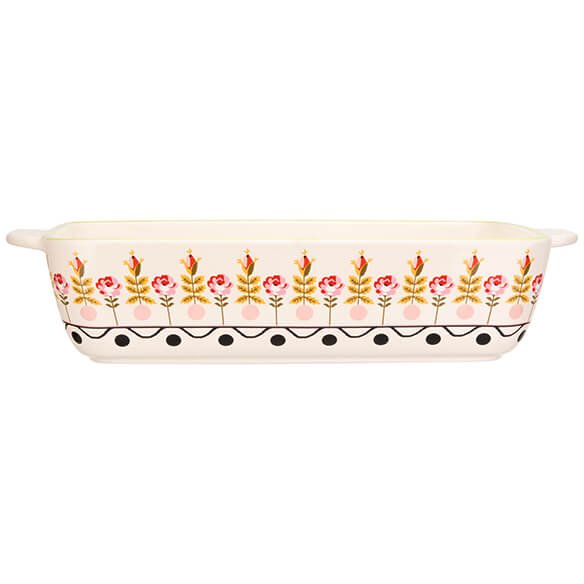 Cath Kidston Painted Table Ceramic 33cm Roasting Dish side on image of the dish on a white background