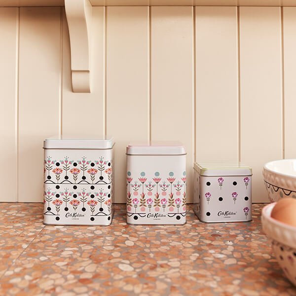 Cath Kidston | Painted Table Stacking Storage Tins | Aldiss
