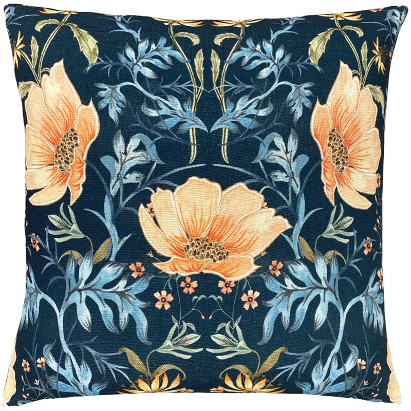 Evans Lichfield Heritage Peony Cushion Midnight