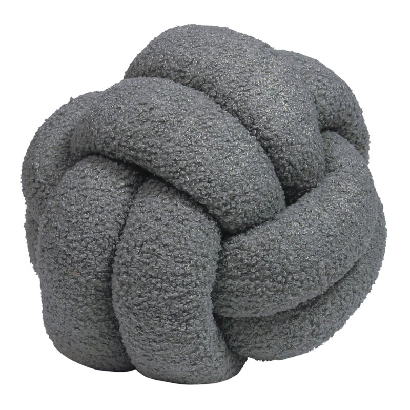 Furn Boucle Knot Fleece Cushion Charcoal