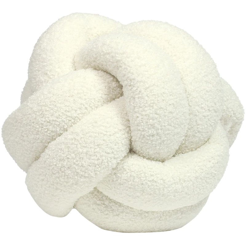 Furn Boucle Knot Fleece Cushion Ecru