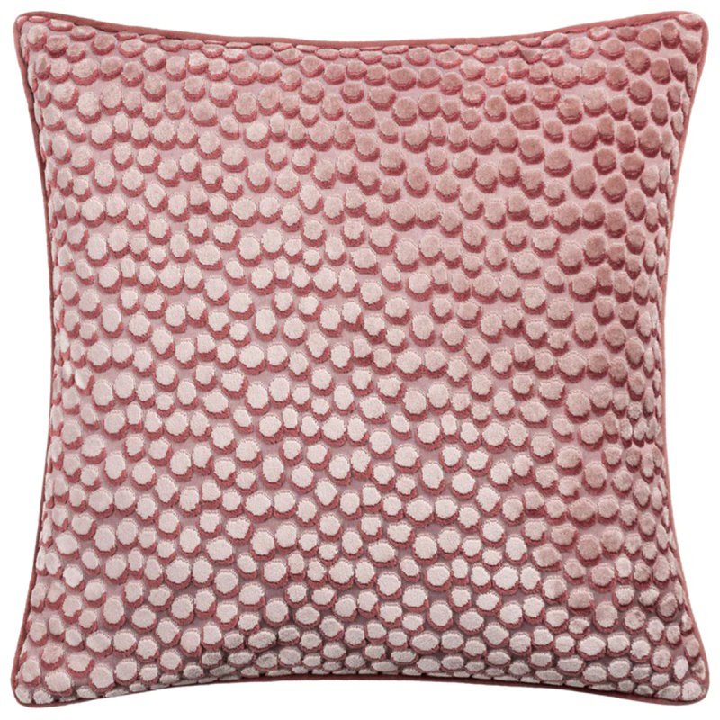 Hoem Lanzo Cut Velvet Cushion Plaster Pink