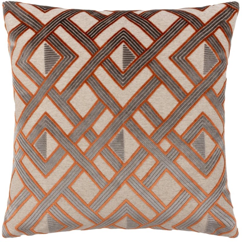 Paoletti Henley Cushion Ginger and Grey