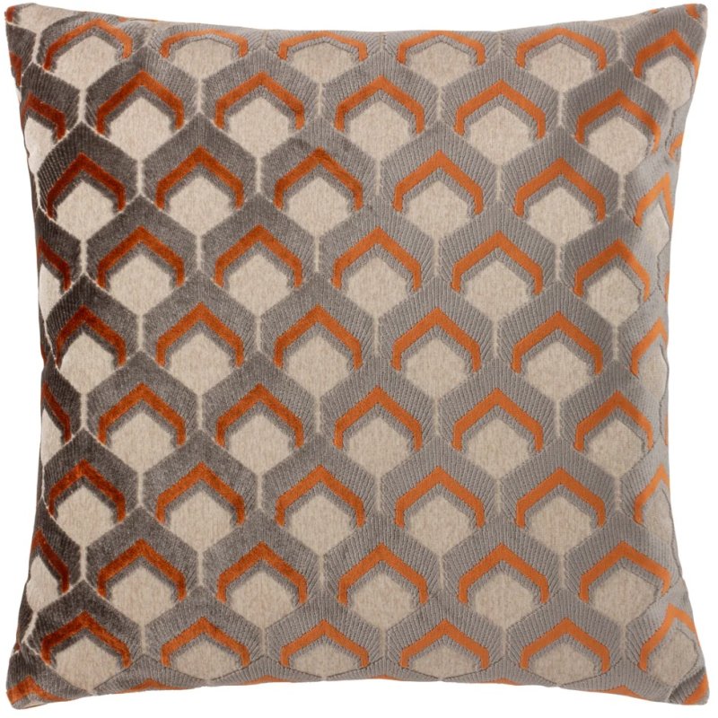 Paoletti Ledbury Cushion Ginger and Grey