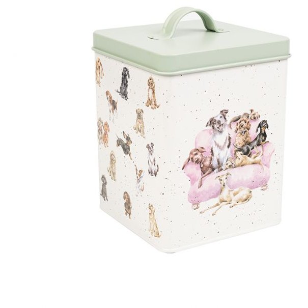 Wrendale Squared Dog Treat Tin image of the tin on a white background