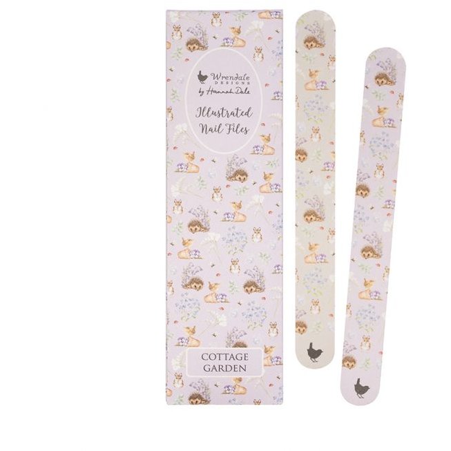 Wrendale Cottage Garden Hedgehog and Wren Nail File Set image of the set on a white background