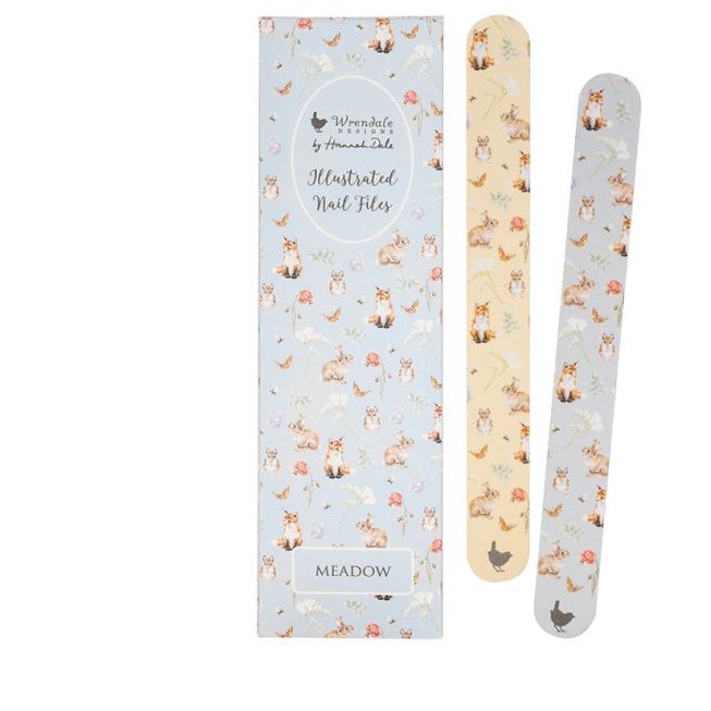 Wrendale Meadow Rabbit and Fox Nail File Set image of the set on a white background