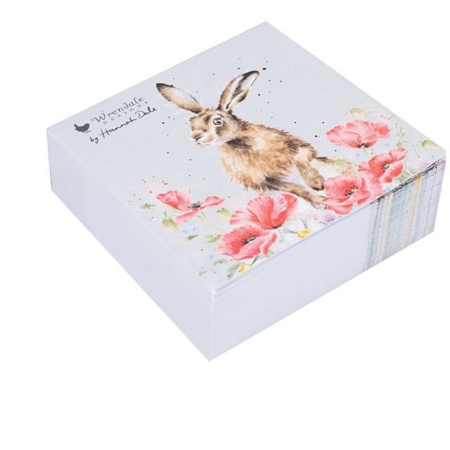 Wrendale Field of Flowers Hare Sticky Notes image of the sticky notes on a white background