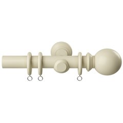 Speedy Woodland Ball Cream Pole image of the curtain pole on a white background