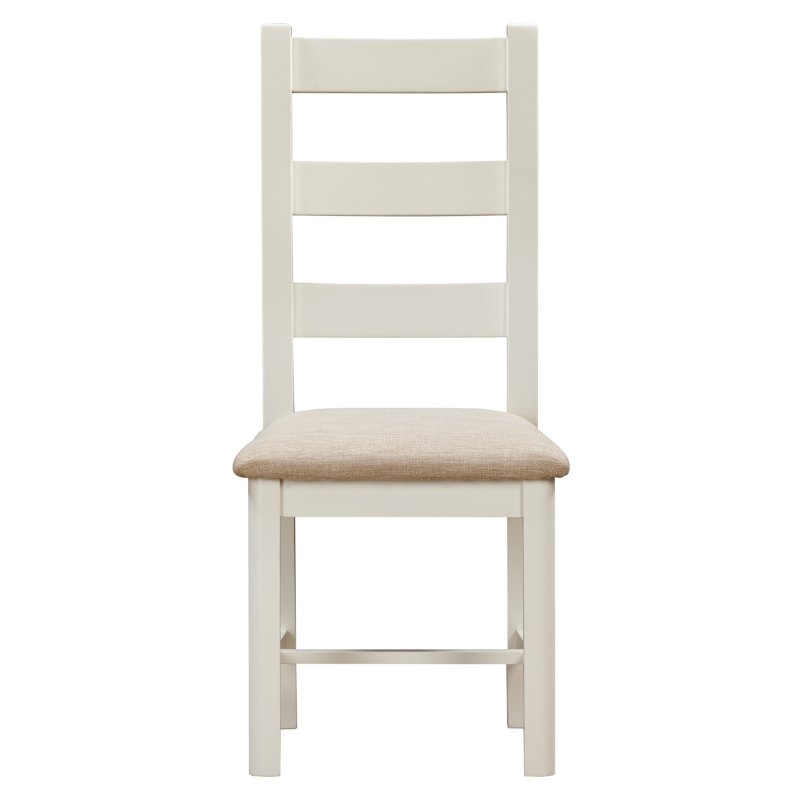 Silverdale Painted Ladder Back Fabric Set Chair front on a white background