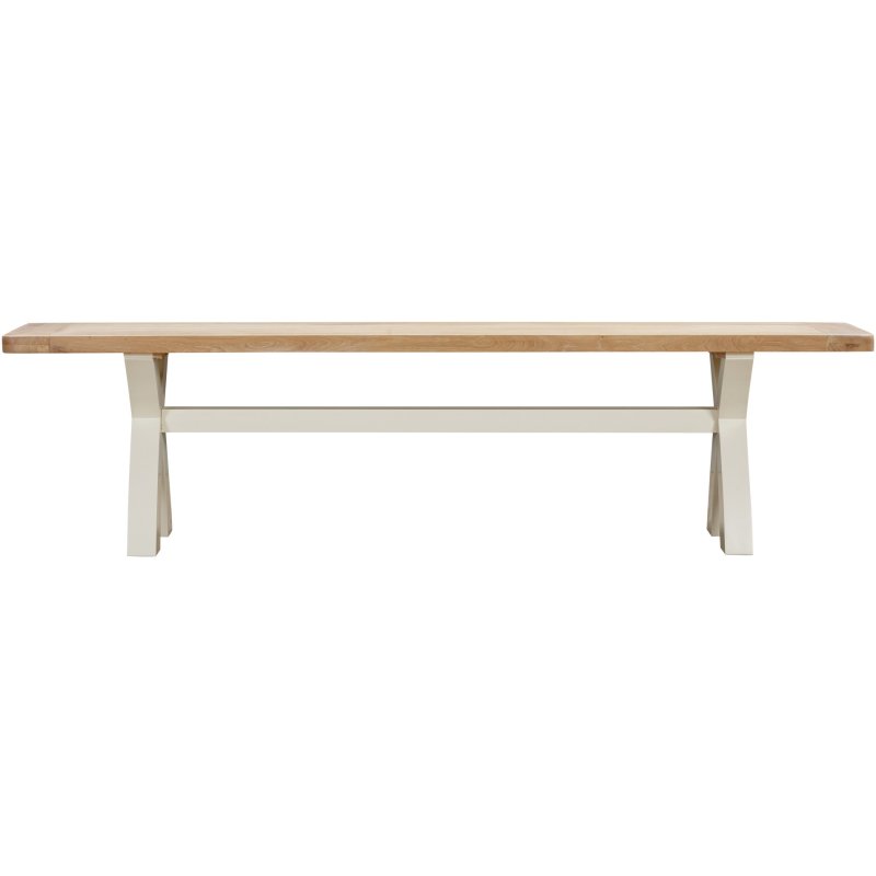 Silverdale Painted Cross Leg Bench front on a white background'